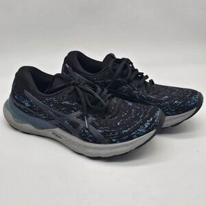 ASICS GEL Nimbus 24 Running Shoes Black Blue Athletic Sneakers Men's 8.5
